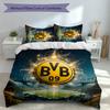 Набор из 3 предметов: Пододеяльник и 2 наволочки Borussia Dortmund, Мягкая и удобная ткань, Подходящий комплект постельного белья