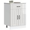 VidaXL Kitchen Cabinet Lucca Glossy White Engineered Wood, Sink Cabinet, Kitchen Cabinet with Drawer, Cabinet of 853729