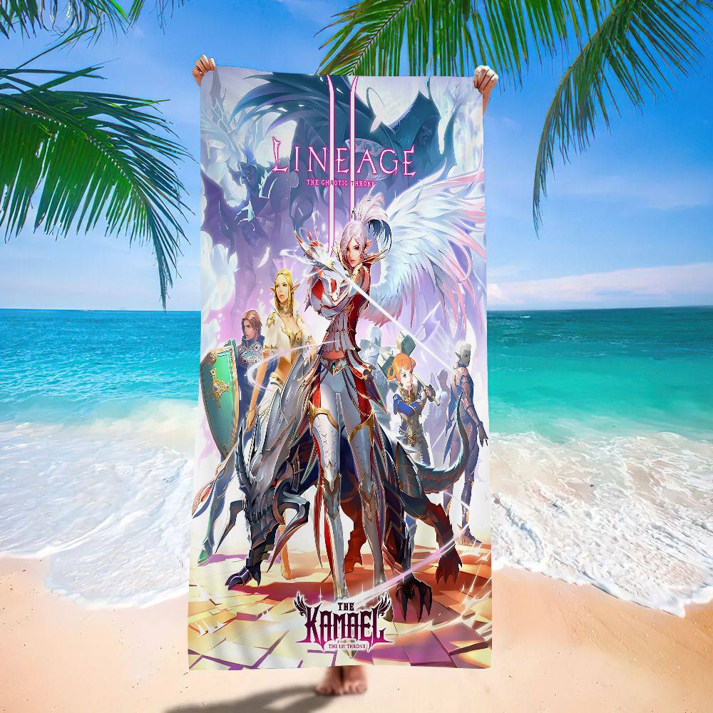 Game Lineage 2 Bath Towel Microfiber Soft Water Absorbing Breathable For Girl Kids Decorative Cartoon Beach Towel