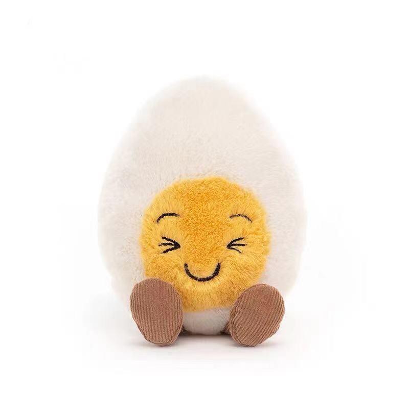 Adorable Boiled Egg Stuffed Toy With Expressive Faces 30cm Tall