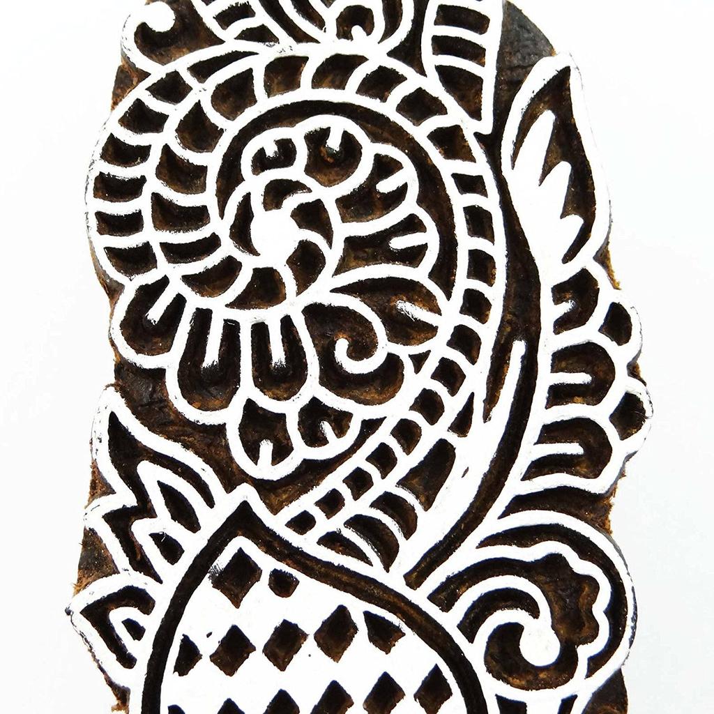 IBA Indianbeautifulart Ручная роспись блока этнической печати на одежде сари бордюр деревянный