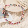 Creative Single Product Bohemian Short Necklace European and American Choker Handmade Beaded Colorful Rice Bead Double Necklace Female