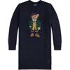 Polo Teddy Bear Pattern Round Neck Short Sleeve Dress Kids Dresses Navy-Blue 313950801-001