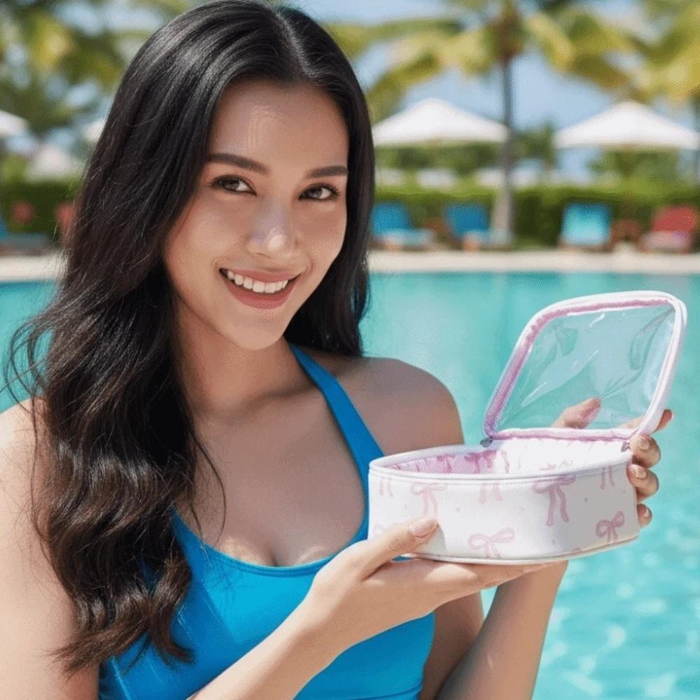 Clutch Pouch Clear PVC Handbag PU Leather Swimming Small Bag Transparent Makeup Bag Daily