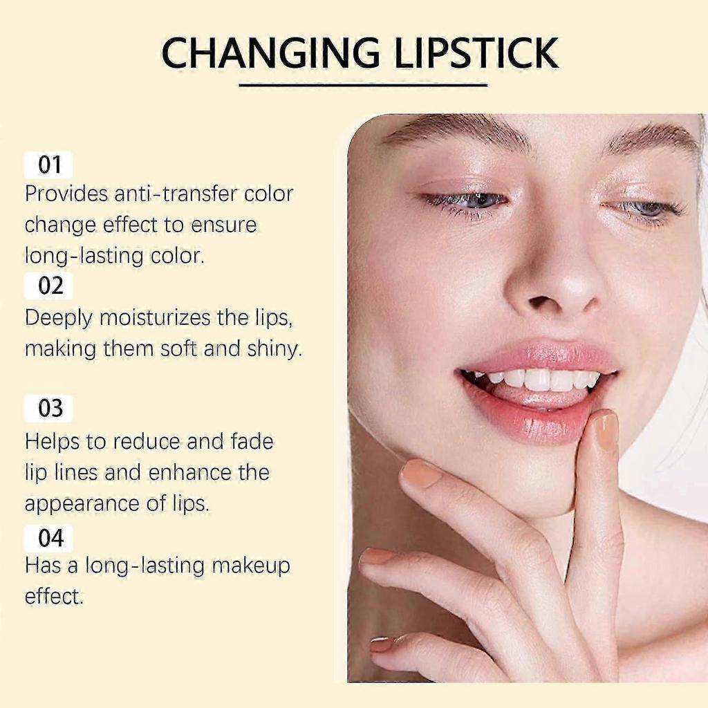 Color Changing Lipstick 2PCS pHAdaptive Lip Tint with 24H Hydration for Women and Men less