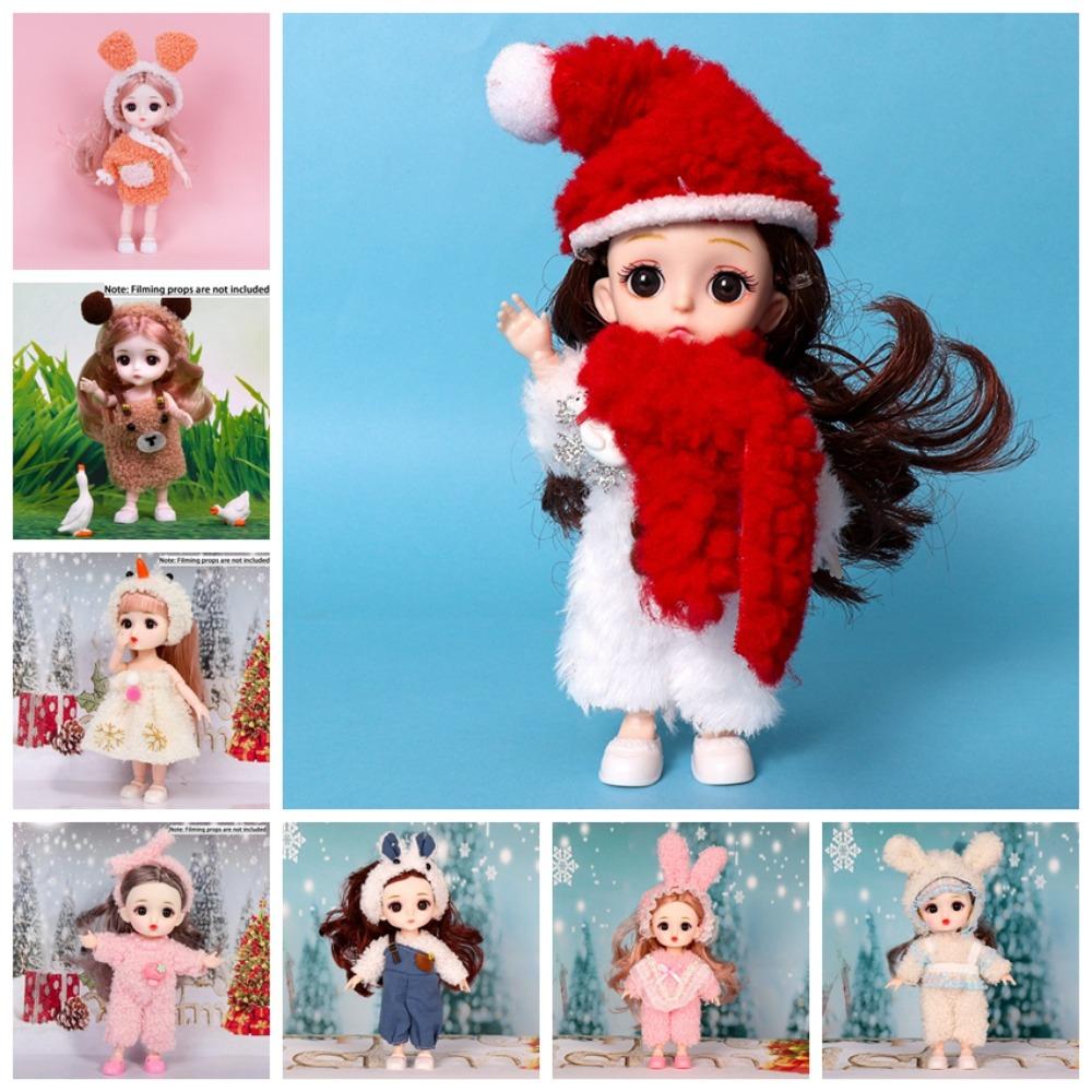 Кукла BJD Милое Лицо Масштаб 1/12 Большие Глаза Подвижная Кукла BJD Карий Глаз Bjd Мини Кукла 16 см Игрушка для Девочки