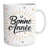 [Q3550] - Ceramic Mug 'Happy New Year' Stars - 9.5x8 Cm