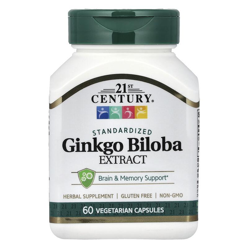 2 x Ginkgo Biloba Extract, Standardized, 60 Vegetarian Capsules (60 mg per Capsule)