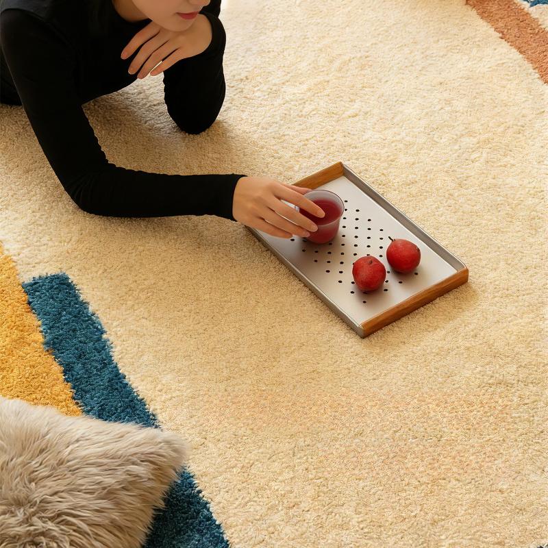 Dopamine Color Rugs for Bedroom Large Area Living Room Decoration Girl Carpet Thick Plush Lounge Floor Mat Fluffy Soft Study Rug