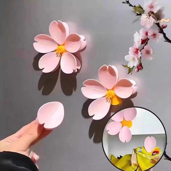 Клип Двухслойные цветы Магнитные магниты на холодильник Запечатыватель пакетов для закусок