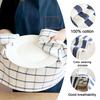 Kitchen Dish Towel Absorbent Quick Drying Tea Towel Blue Grid Striped Lint-Free Reusable Wipe Towel for Tableware Glassware Cookware