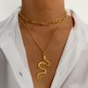 Gold Snake Fashion Jewelry Men's and Women's Exquisite Simple Necklace