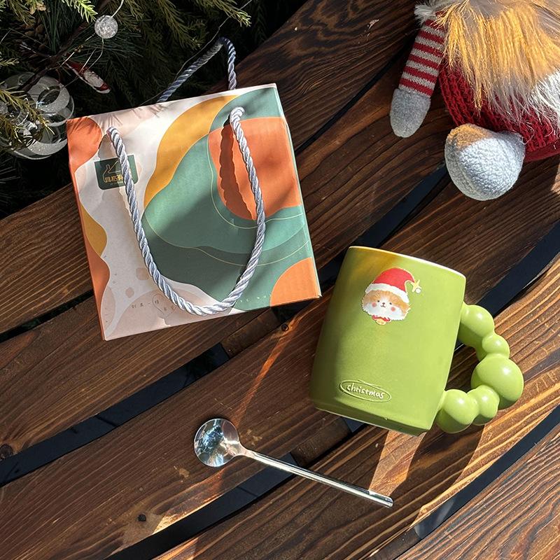 Набор керамических кружек в рождественском стиле для дома, подарочный набор, высокая ценность, чашка для воды, кофейная чашка, праздничный сувенир
