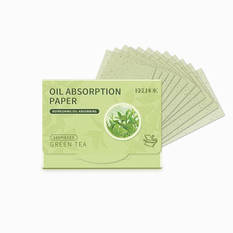 Face Oil Absorbing Paper with Convenient Puff Mirror for Fast Oil Removal Natural Skin Care Routine Office or Outdoors