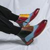 Men's European Style High-Top Oxford Leather Patchwork Lace-Up Ankle Boots