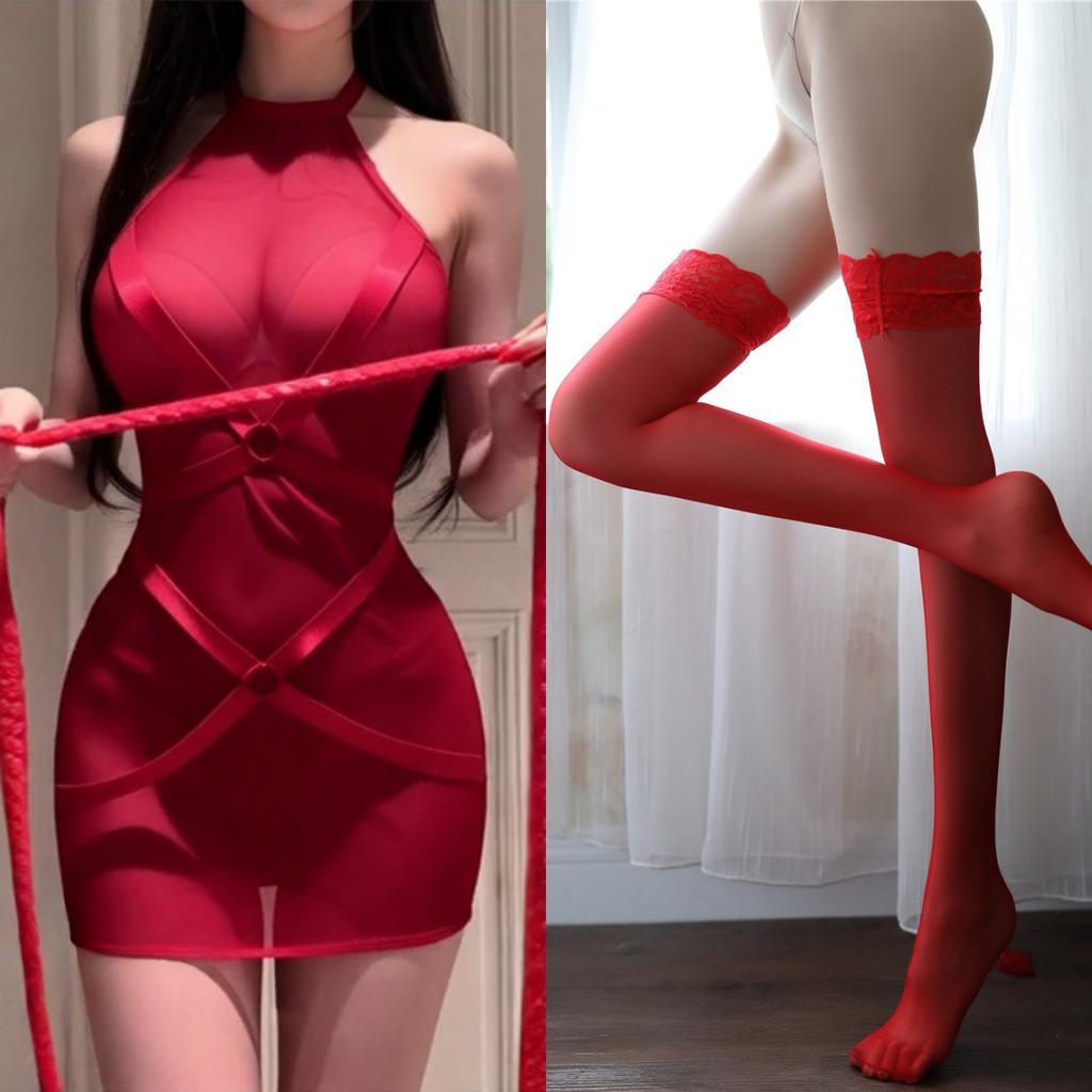 Sexy sexy lace one-piece strap Royal sister perspective uniform mesh stitching, extremely tempting, no pajamas