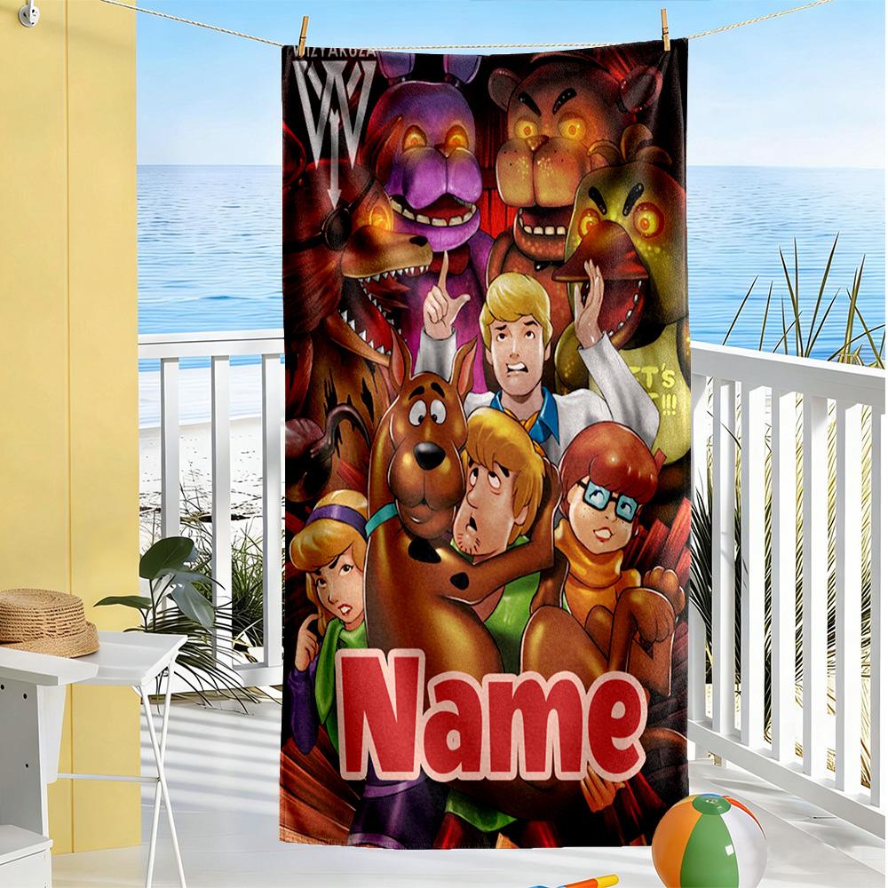Warnermedia Personalized Text Beach Towel Super Soft Microfiber Quickdry Fabric Suitable for Swimming Gym Camping Yoga Vacation