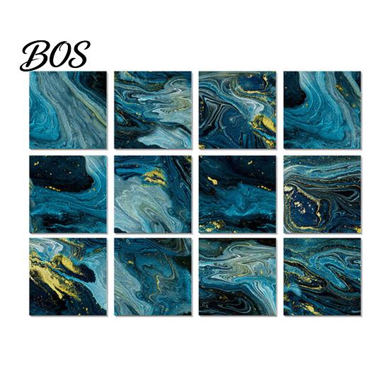 Realistic Stone Texture Wall Stickers 12PCS Imitation Marble Pattern Stickers, Self-Adhesive Waterproof EVA Self Adhesive Tiles for Interior