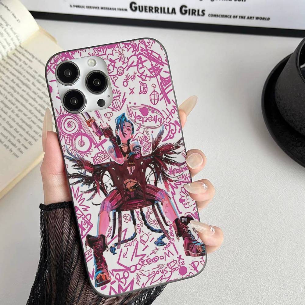 Graffiti Arcane Jinxs Phone Case Corrugated Pattern Phone Case For IPhone 17 Air 16 15 14 13 12 11 Plus Pro Max Shockprooof