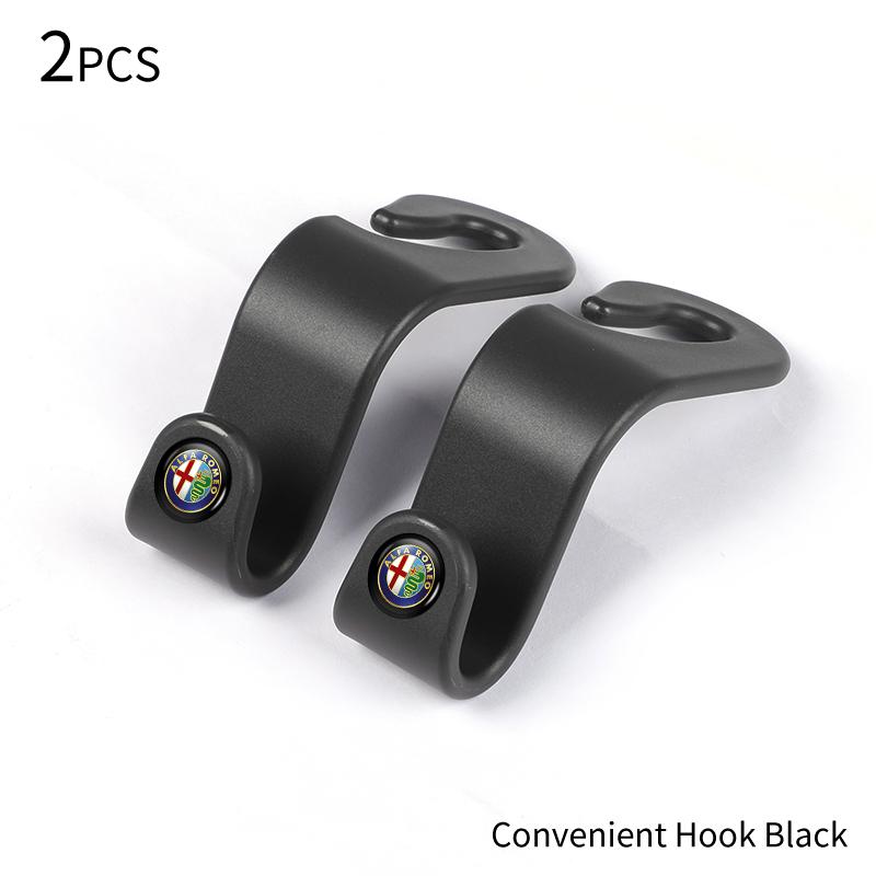 Car Seat Headrest Hook Auto Rearseat Hanger Accessories For Alfa Romeo 159 Giulietta Giulia 147 Mito 156 166 GT Stelvio F1 Brera sjh899