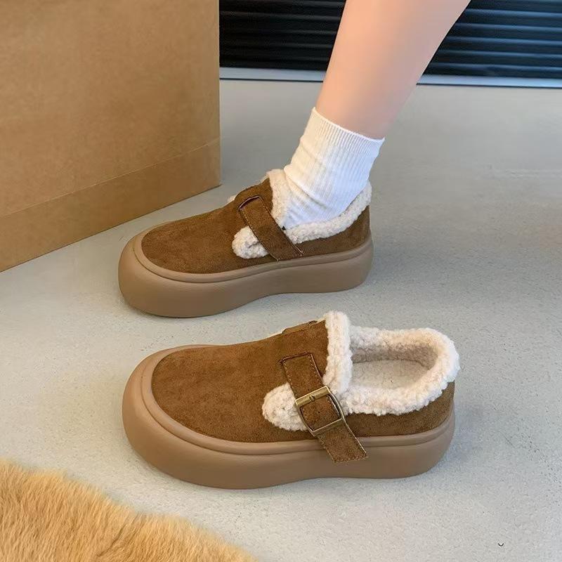 Универсальные снегоступы на толстой подошве Birkenstocks женская пушистая обувь, новая зимняя супер теплая женская обувь