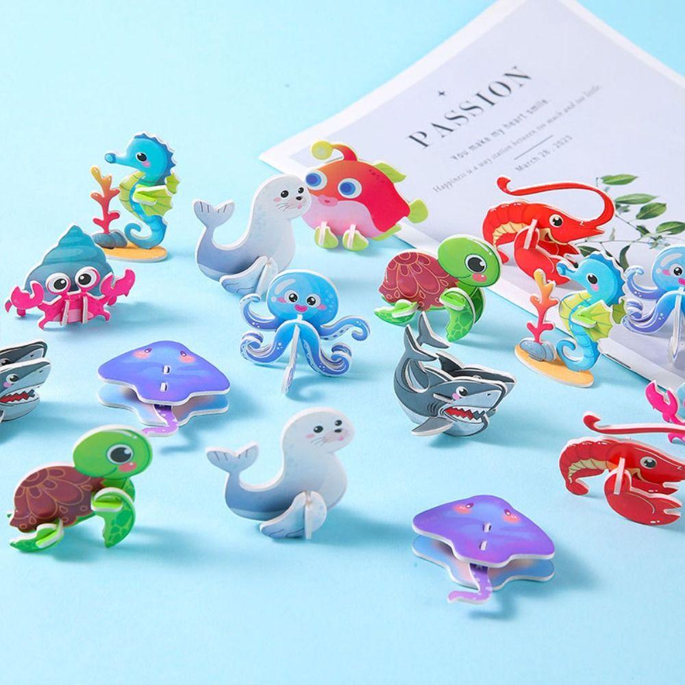 10 шт. 3D морские животные детские трехмерные головоломки детские игрушки раннего образования