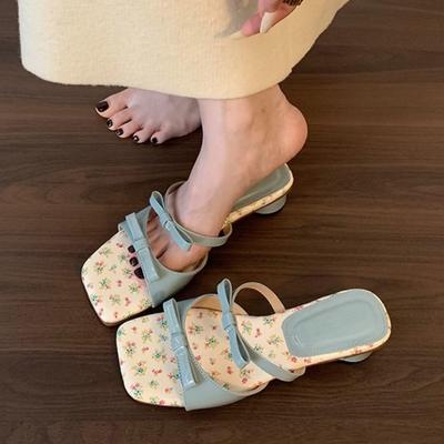 Летние женские шлепанцы с открытым носком, модный дизайн, бант-бабочка, высокий каблук, шлепанцы, женская уличная обувь для вечеринок, туфли для платья