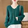 Женский кашемировый свитер Qinghe Cashmere 30% кашемир 70% шерсть Осень и Зима Пуловер Теплый и Модный