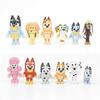 12 Pack Bluey Dog Action Figure Toy Cartoon Bingo Bluey Family and Friends Collection Model Cake Toppers Birthday Xmas Gifts