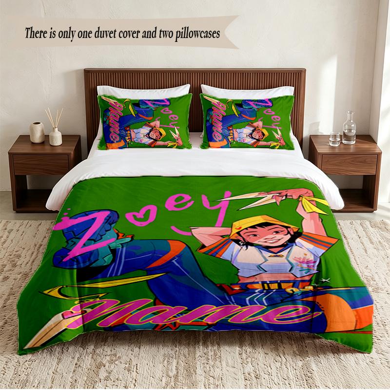 zoey Personalized Custom Name 3‑Piece Bedding Set Soft Duvet Cover Set For Bedroom Home Decor