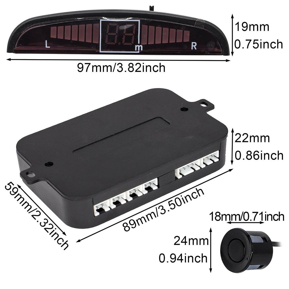 12 В 4-битный датчик радара автоматического заднего хода автомобиля со светодиодным цифровым дисплеем, зуммер парковки, система оповещения о дополнительном радаре заднего хода