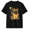 French Bulldog Howling To The Moon Dog Lover Vintage Graphic Cotton T Shirt For Unisex Summer Funny Tshirts Leisure Tee Shirt