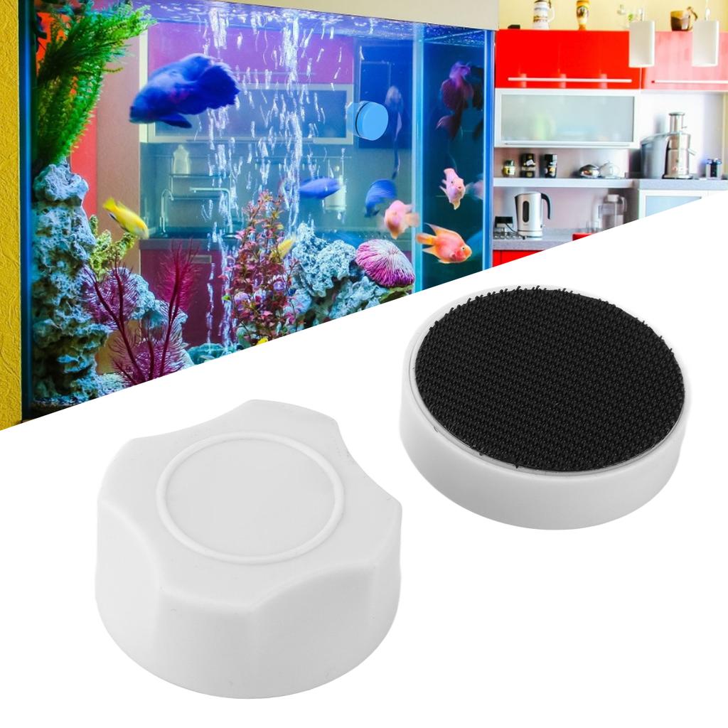 Fish Tank Magnetic Brush Mini Anti Scratch Dual Sided Cleaning Aquarium Glass Cleaner for Moss RemoveWhite