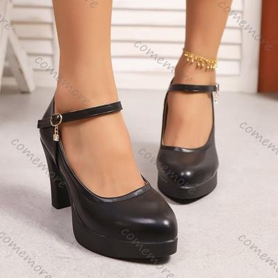 Мода Comemore Туфли-лодочки с круглым носком и супервысоким каблуком 9 см, Новинка весна-осень, Профессиональные рабочие туфли, Обувь на массивном каблуке для женщин