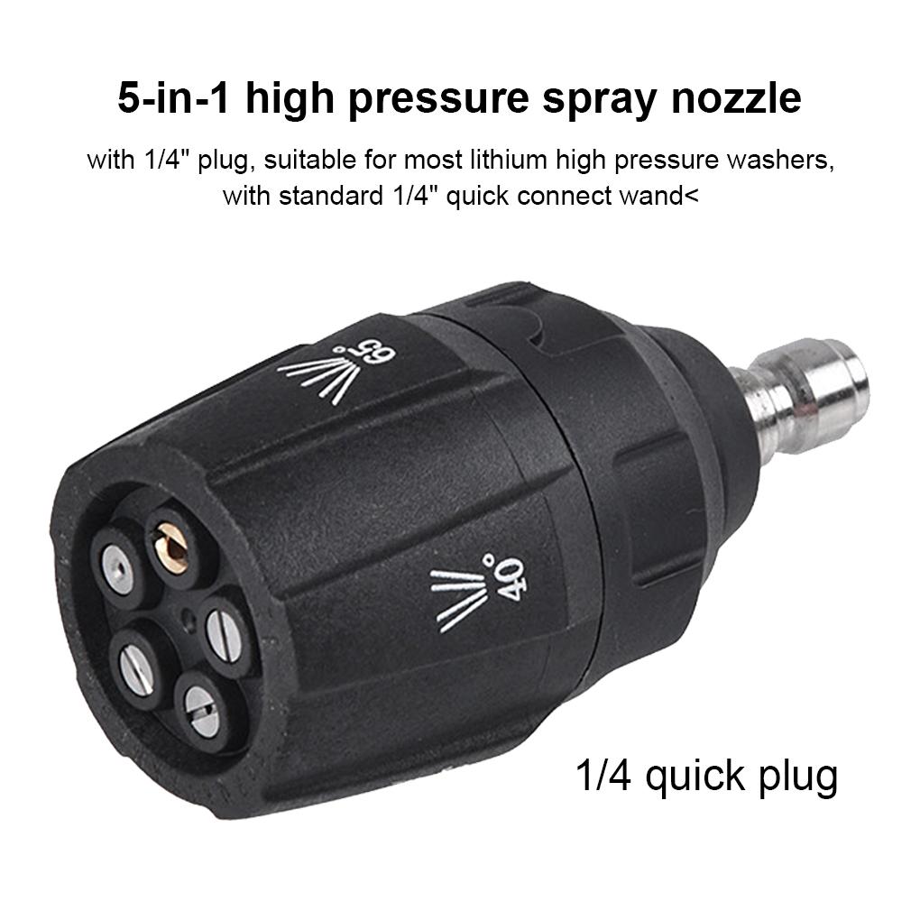 Насадка для мойки высокого давления 5 в 1 для автомобиля, профессиональный адаптер 1/4 дюйма, распылитель