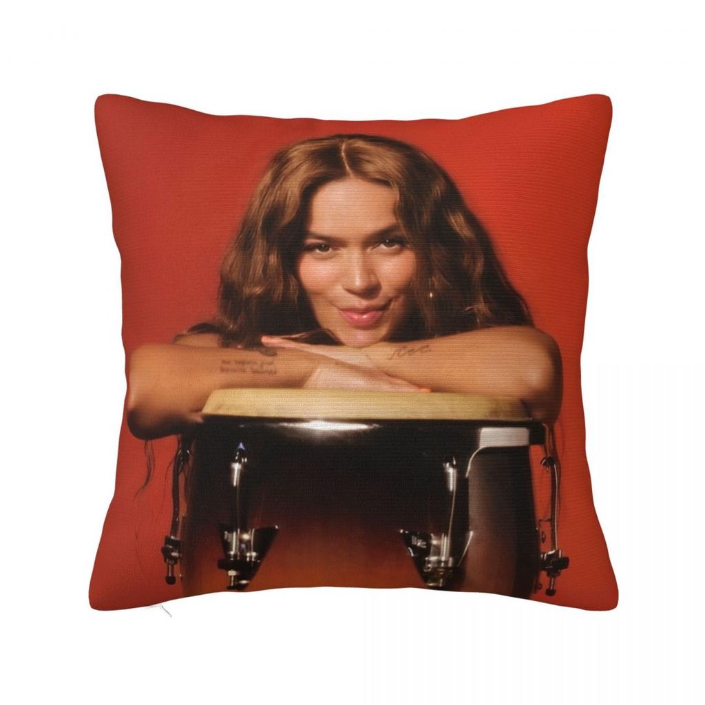 Karol G Tropicoqueta New Album Pillowcase Polyester Cushion Cover Decor Verano Rosa Throw Pillow Case Cover Home Square 40X40Cm
