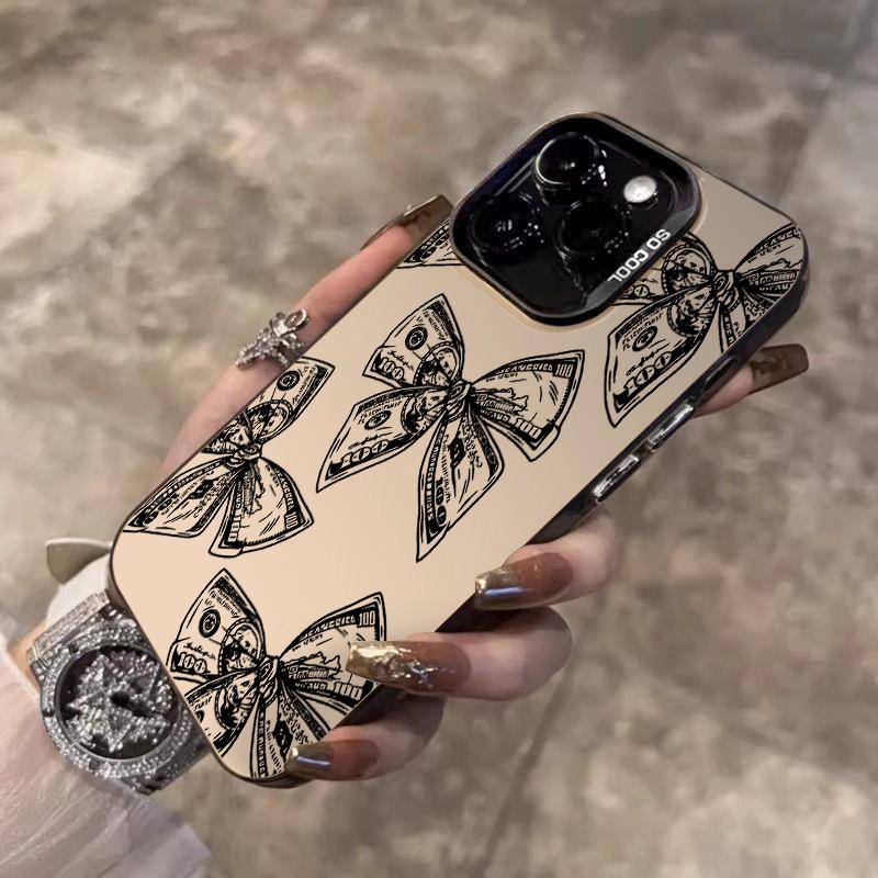 Эстетичный Чехол для Телефона с Бантом Для iPhone 17 Air 16 15 13 12 11 Pro Max Pro Plus Защитный Чехол Funda с Защитой от Царапин