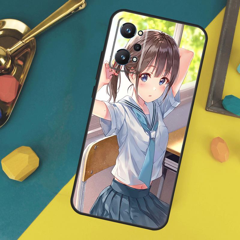 Аниме девушка мультфильм япония милый Чехол Для Realme 14 12 10 11 13 Pro Plus GT 6 6T 5 GT7 Pro C61 C55 C51 C21Y C25S C67 C75 C53