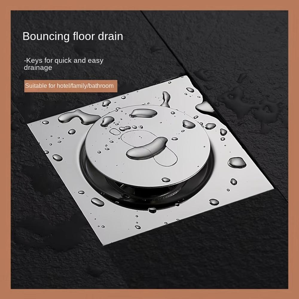 Pop Up Bounce Press-Type Floor Drain Durable Metal Pedal Type Drain Filter Removable Anti-odor Sewer Floor Strainer