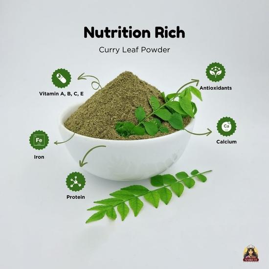 Nairuti Vyutpadan Curry Leaf Powder 200g x 3 | Pure Kari Patta Powder | Karivepaku Podi | Rich in Nutrients| Supports Digestion, Hair Growth