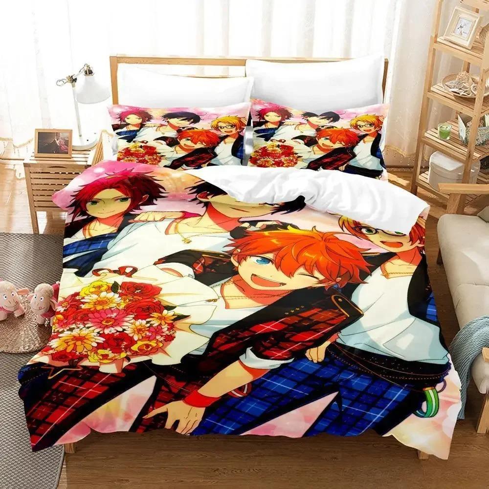 Комплект постельного белья Ensemble Stars Single Twin Full Queen King Size Bed Set Adult Kids Bedroom Duvet Cover Sets 3D Anime Bed Sheet Set