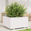 VidaXL Planter White 90x90x49.5 Cm Solid Pine Wood, Outdoor Planter, Flower Box, Tomato Planter, Planter of 3282535