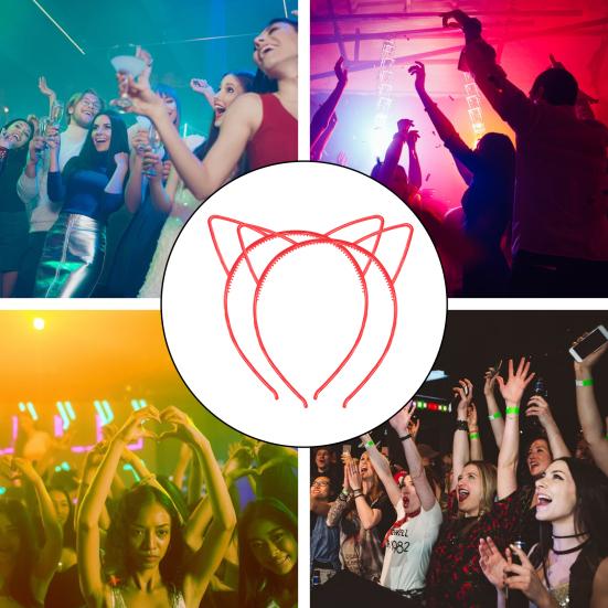 1 пара, детская пластиковая повязка на голову из смолы, светящаяся в темноте обруч для волос с кошачьими ушками, аксессуары для волос для дня рождения, косплея