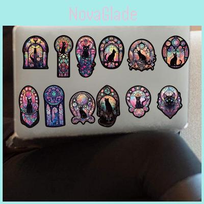 50 Готическая редакция Наклейки Темный кот Украсьте гитару, блокнот, багаж Водонепроницаемые и оптовые