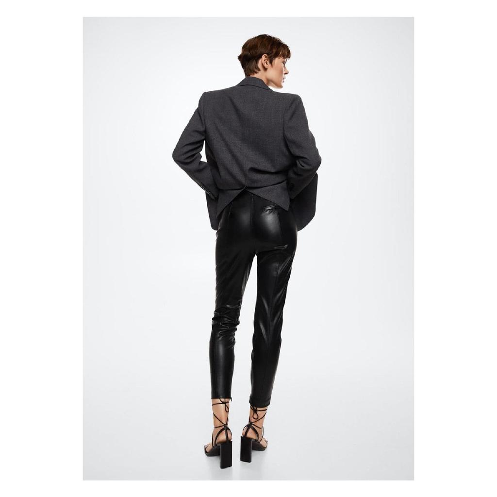 Leather Look Legging With Slits On The Legs