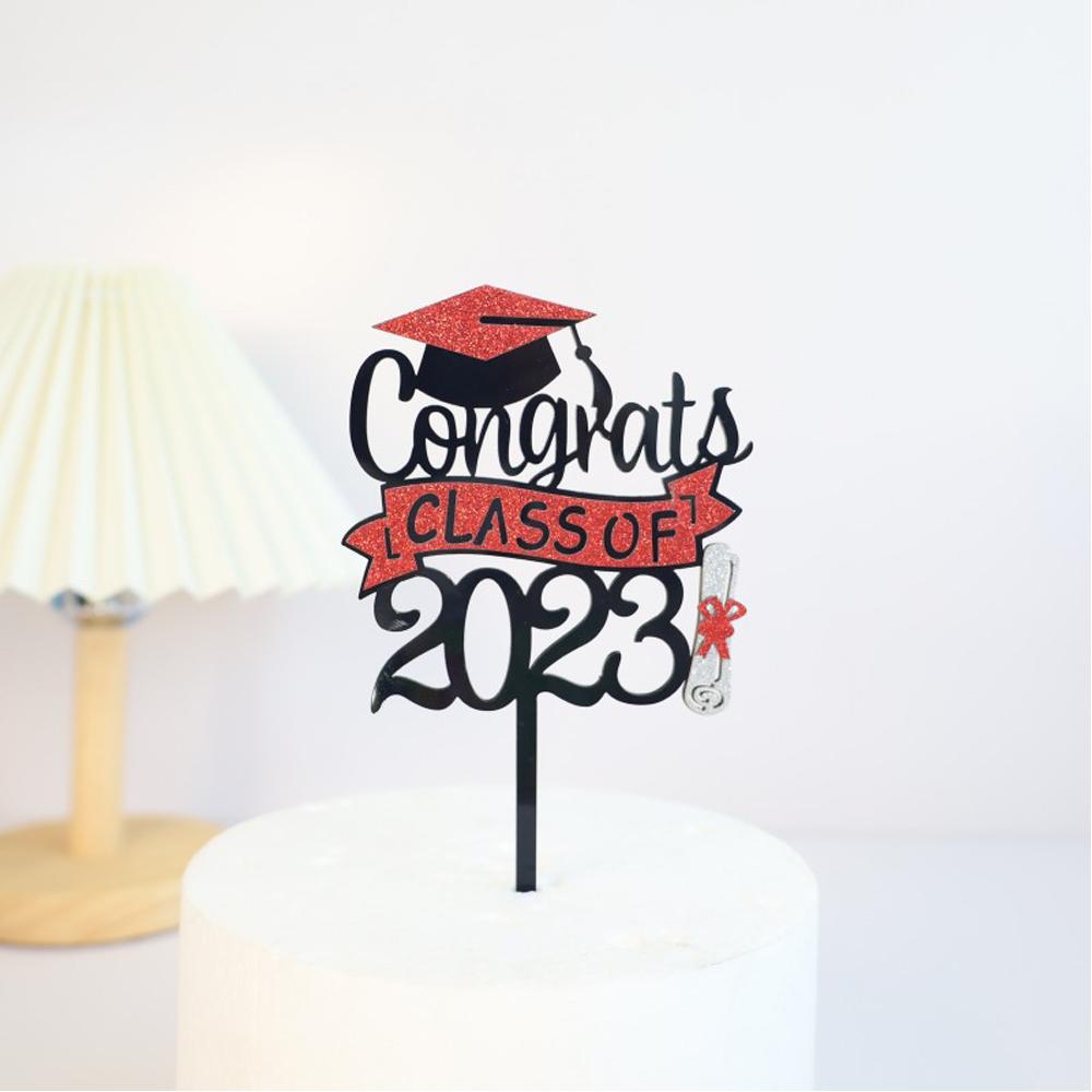 9Pcs Acrylic Graduation Cake Toppers Set For Graduation Party Decorations