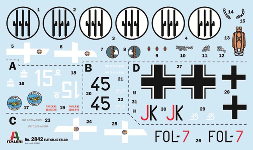 Italeri WWII Fiat Falco Истребитель Пластиковая Модель IT2842 1/48 CR.42 Штурмовик/Ночной (Самолет)