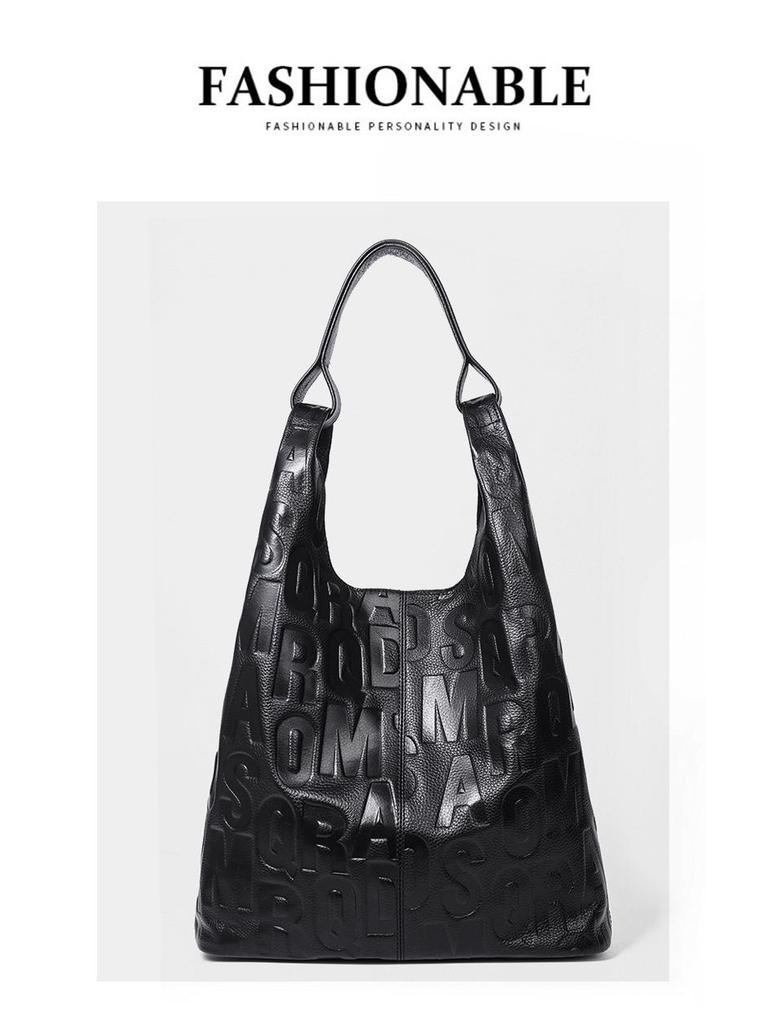 Женская универсальная сумка из натуральной кожи - Модная сумка через плечо и на плечо, Верхний слой коровьей кожи, Большая вместимость