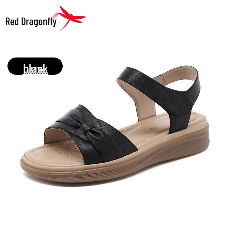 Женские кожаные сандалии на толстой подошве Red Dragonfly