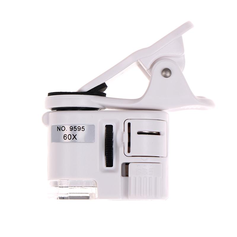 1 шт. 60X мобильный телефон микроскоп макро объектив зум микро камера клипса со светодиодной подсветкой